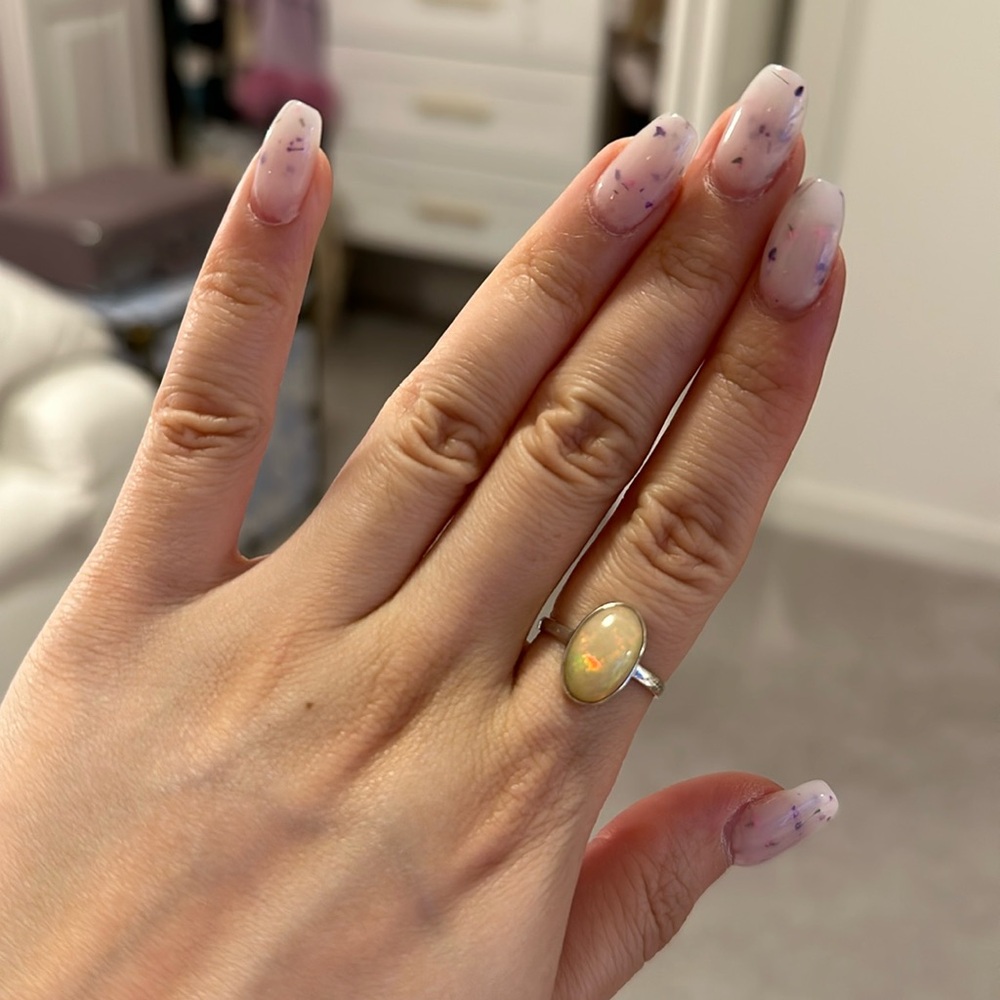 beautiful opal with 925 silver ring
